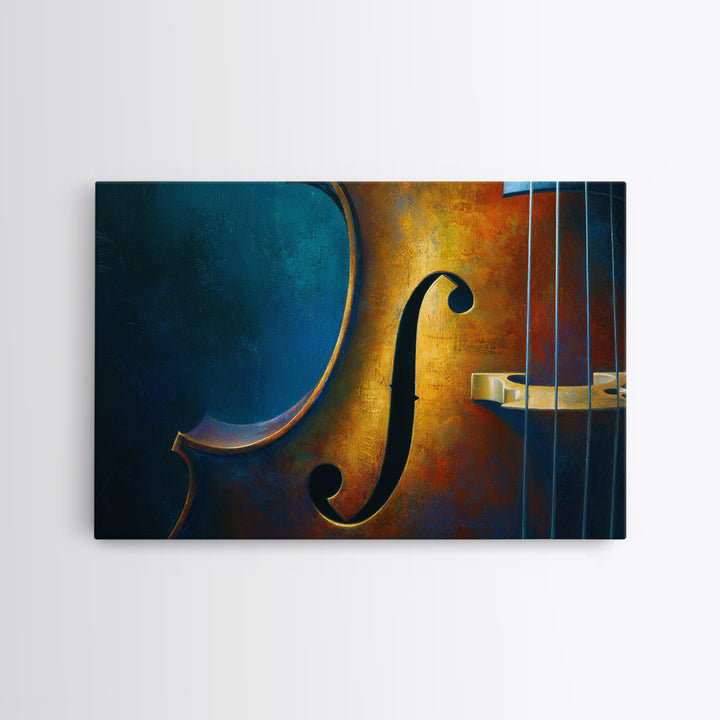 Cello Curve Closeup Framed Canvas Print, Recording Studio Art, Modern Wall Art, Studio Decor, Fine Art, Analog, Music Decor, RSA-3x2-24