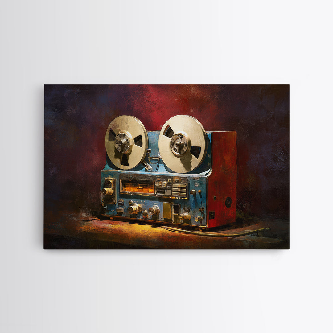Reel to Reel Tape Machine Canvas Print, Recording Studio Art, Music Wall Art, Studio Decor, Fine Art, Analog, Musician Posters, RSA-3x2-30