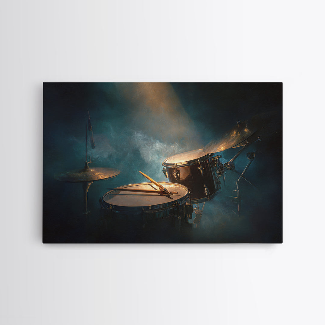 Drumsticks Crossed over Snare Drum Canvas Print, Recording Studio Art, Wall Sculpture, Studio Decor, Fine Art, Analog, RSA-3x2-38