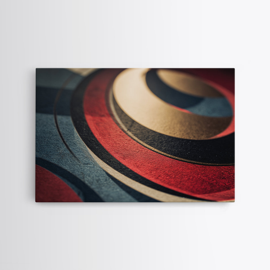 Vinyl Groove Closeup as Circular Abstract Canvas Print, Recording Studio Art, Dtf Prints, Studio Decor, Abstract Art, Analog, RSA-3x2-42