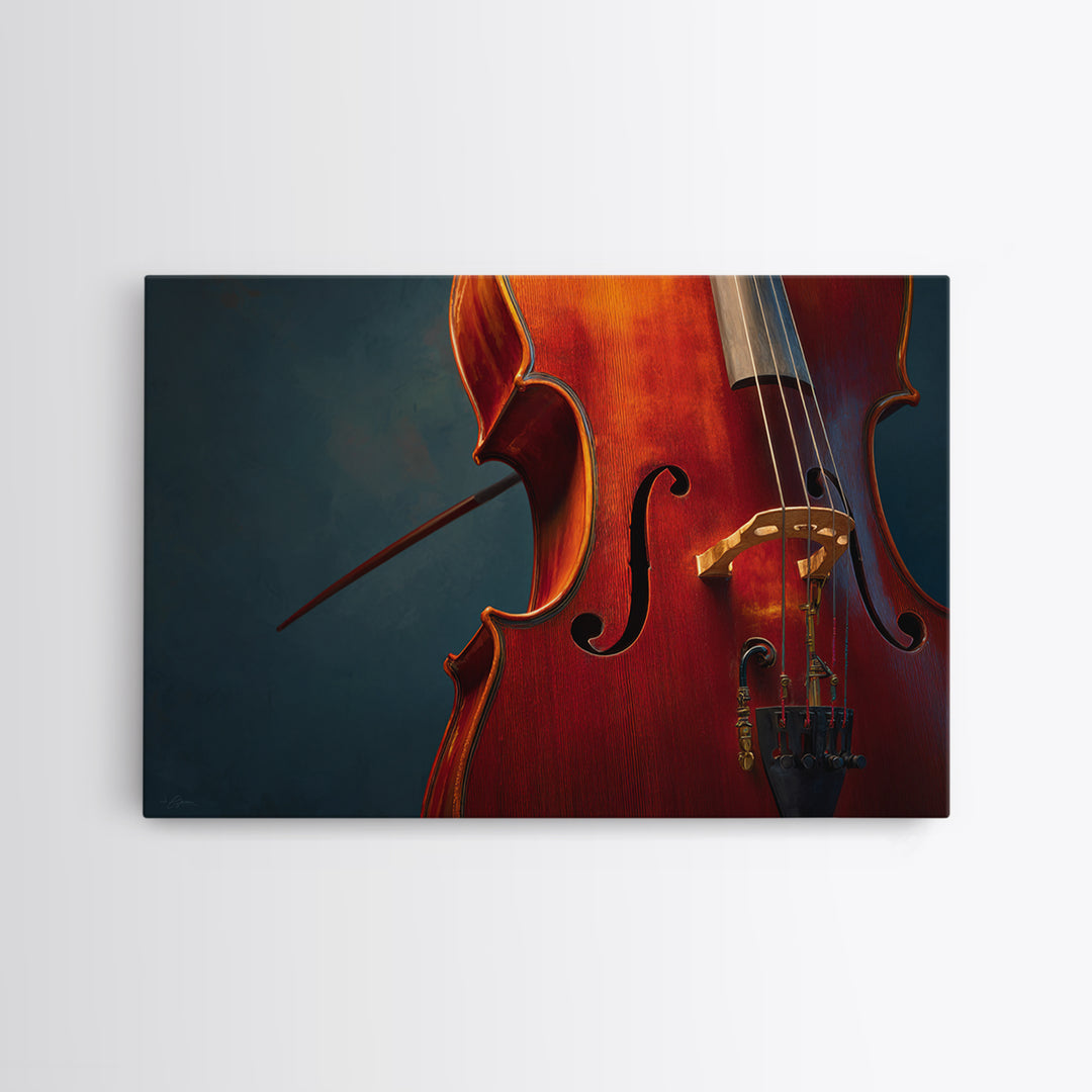 Cello Curve Closeup Canvas Print, Recording Studio Art, Digital Download Art, Studio Decor, Analog, Downloadable Print, RSA-3x2-48