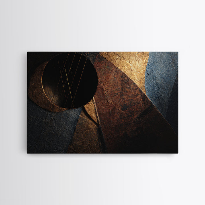 Album Cover Abstract Without Readable Text Framed Canvas Print, Recording Studio Art, Music Poster, Studio Decor, Analog, RSA-3x2-50