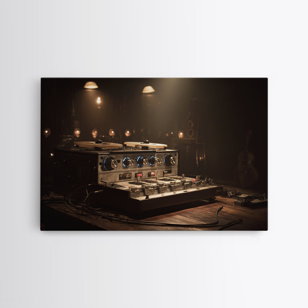 Reel to Reel Tape Machine Canvas Print, Recording Studio Art, Music Wall Art, Studio Decor, Fine Art, Analog, Musician Posters, RSA-3x2-54