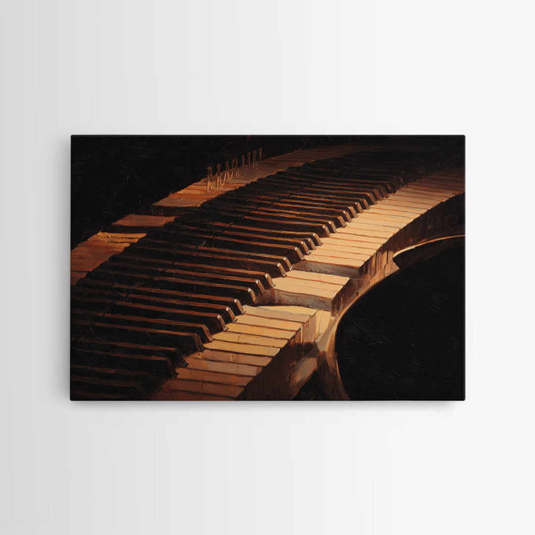 Piano Keys Fading into Shadow Canvas Print, Recording Studio Art, Studio Wall Art, Studio Decor, Fine Art, Analog, Luxury Decor, RSA-3x2-84