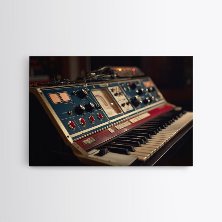 Analog Synthesizer Knobs and Cables Canvas Print, Recording Studio Art, Youtube Studio Decor, Studio Decor, Oil Painting, RSA-3x2-89