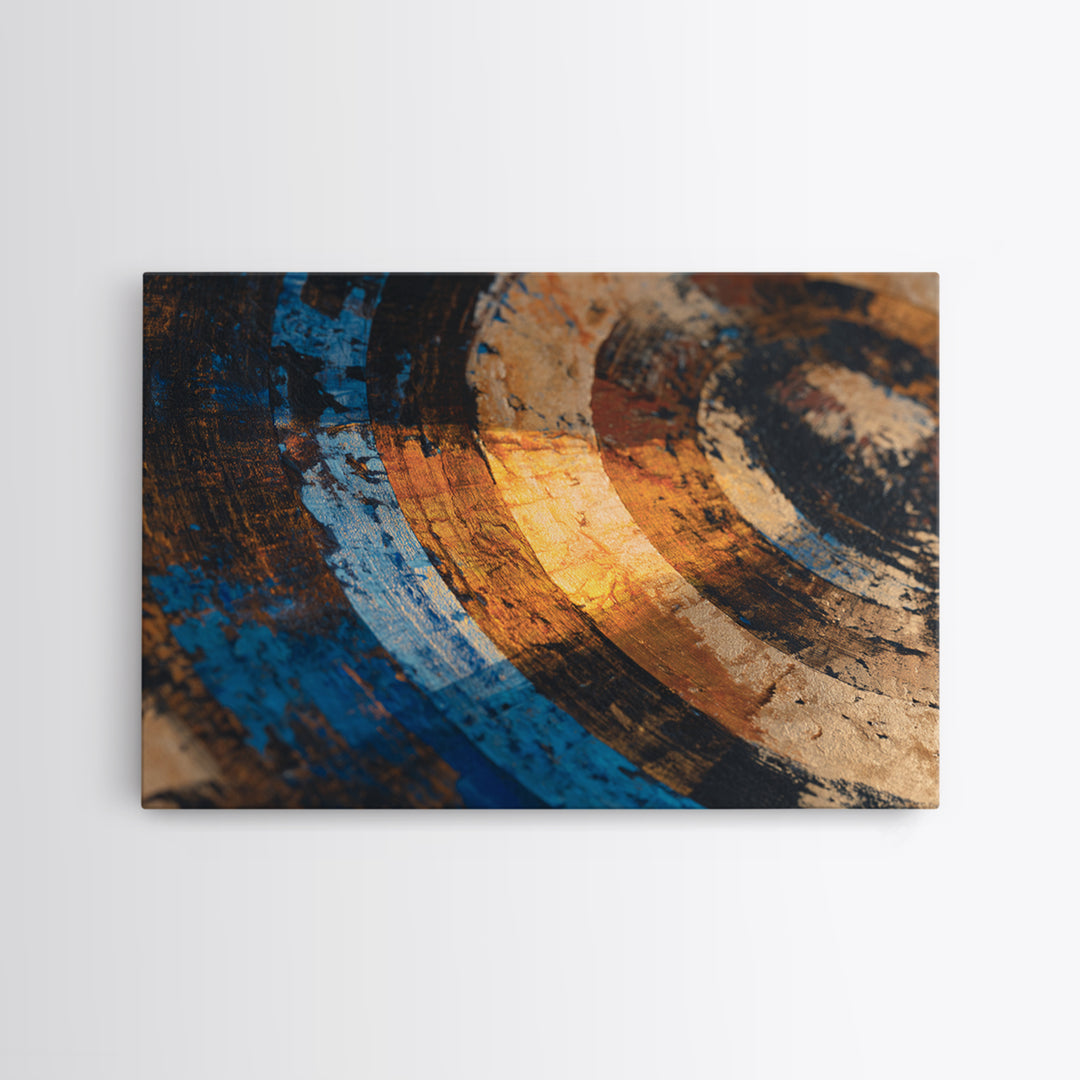 Vinyl Groove Closeup as Circular Abstract Framed Canvas Print, Recording Studio Art, Music Art, Studio Decor, Abstract Art, RSA-3x2-90