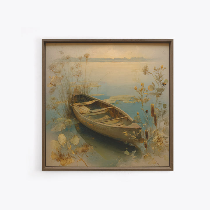 Winter Mountain Scene Framed Canvas Print, Rustic Art, Abstract Wall Art, Farmhouse Decor, Fine Art, Rustic, Landscape Art, RUS-1x1-47