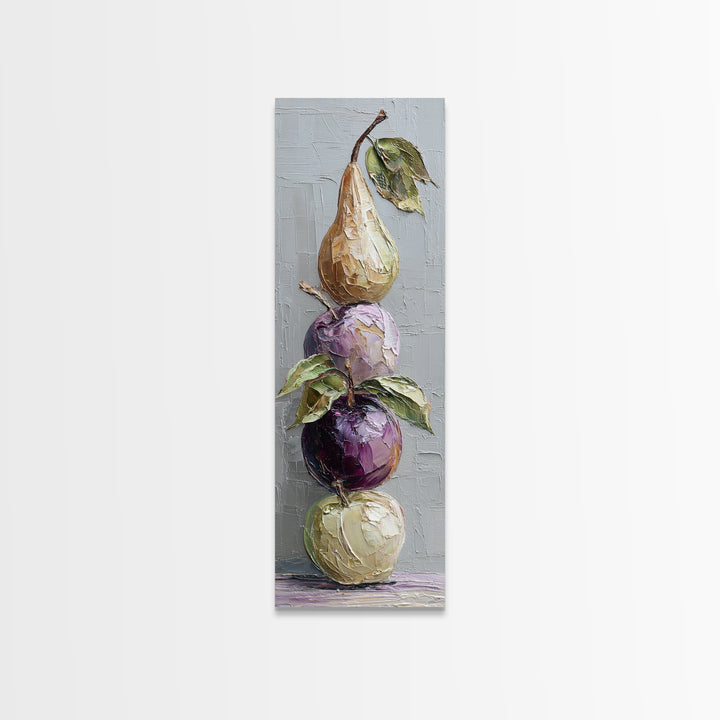 Rustic Pear and Apple Still Life Canvas Print, Rustic Art, Printable Art, Farmhouse Decor, Fine Art, Rustic, Farmhouse Wall Art, RUS-1x3-33