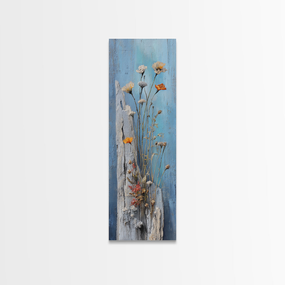 Pheasant Feathers and Acorns Arrangement Framed Canvas Print, Rustic Art, Home Decor, Farmhouse Decor, Fine Art, Rustic, RUS-1x3-52