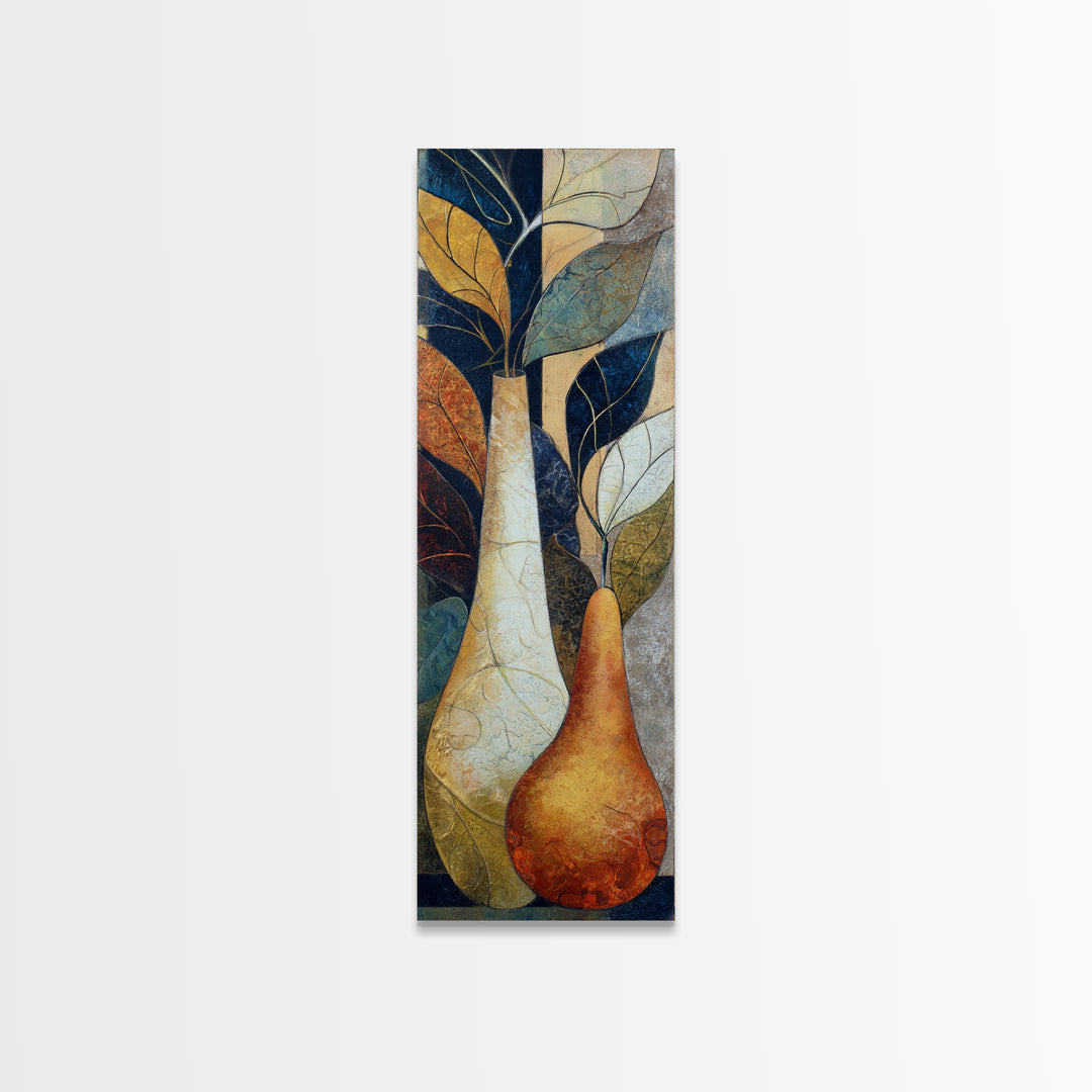 Rustic Pear and Apple Still Life Canvas Print, Rustic Art, Farmhouse Decor, Rustic, Gallery Wall Art, Landscape Wall Art, RUS-1x3-81