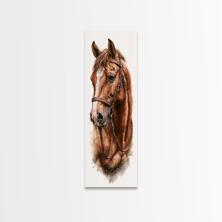 Brown Horse Portrait Canvas Print, Rustic Art, Modern Art, Farmhouse Decor, Fine Art, Rustic, Neutral Decor, Modern Decor, RUS-1x3-89