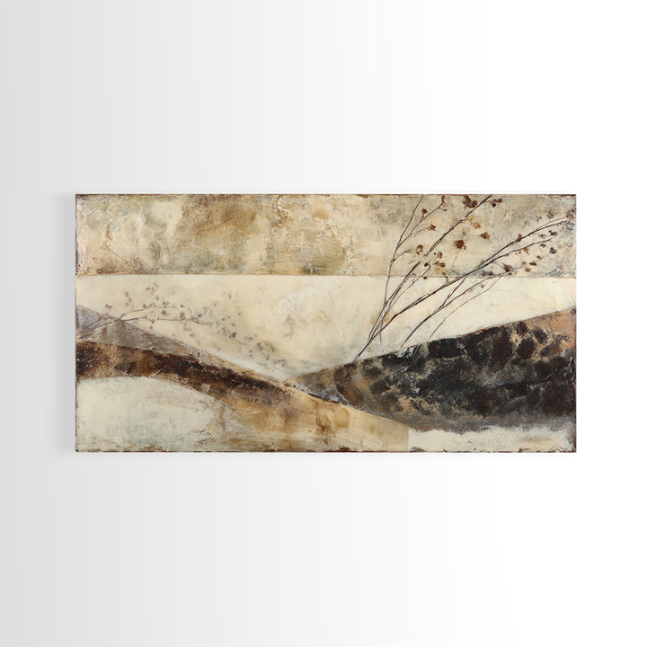Trout Fishing Lure and River Stones Framed Canvas Print, Rustic Art, Luxury Decor, Farmhouse Decor, Fine Art, Rustic, RUS-2x1-10