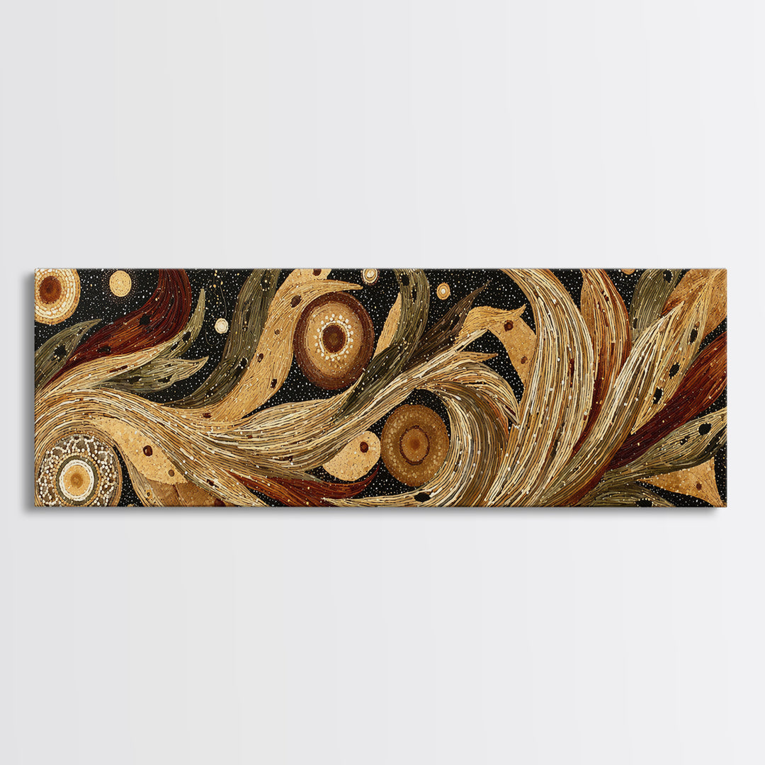 Rusty Horseshoe and Rope Composition Canvas Print, Rustic Art, Abstract Wall Art, Farmhouse Decor, Oil Painting, Rustic, RUS-3x1-29