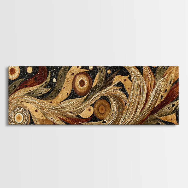 Rusty Horseshoe and Rope Composition Canvas Print, Rustic Art, Abstract Wall Art, Farmhouse Decor, Oil Painting, Rustic, RUS-3x1-29