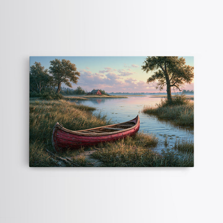 Old Canoe Pulled Onto a Lake Shore Canvas Print, Rustic Art, Neutral Decor, Farmhouse Decor, Fine Art, Rustic, Home Decor, RUS-3x2-72