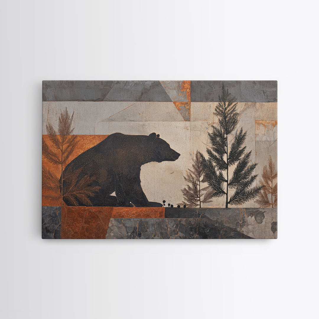 Buffalo Portrait with Western Texture Framed Canvas Print, Rustic Art, Boho Wall Art, Farmhouse Decor, Fine Art, Rustic, RUS-3x2-74