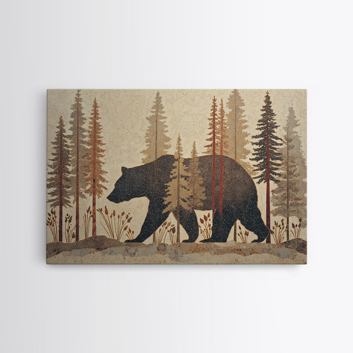 Buffalo Portrait with Western Texture Canvas Print, Rustic Art, Landscape Painting, Farmhouse Decor, Fine Art, Rustic, RUS-3x2-98