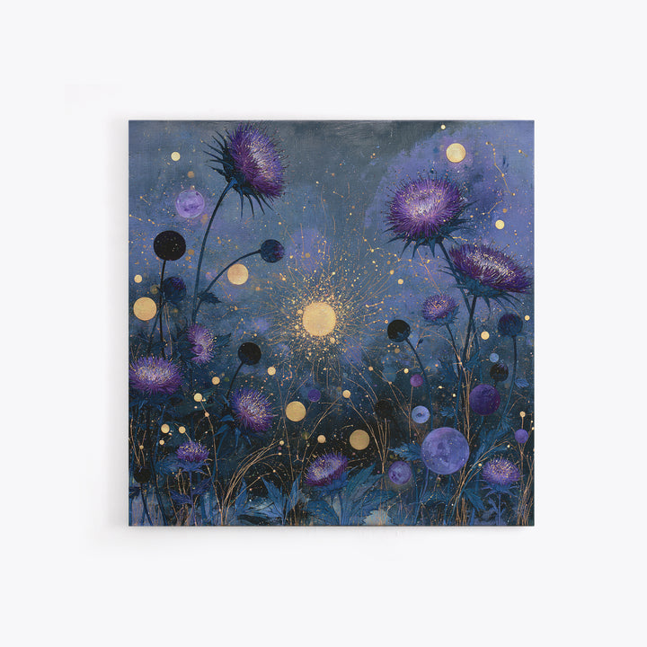 Cosmic Garden with Planets as Flowers Canvas Print, Space Art, Boho Decor, Spa Decor, Fine Art, Serenity, Painting, Posters, SAR-1x1-13