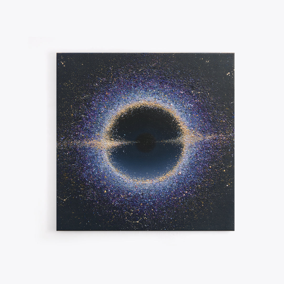 Black Hole with Radiant Accretion Ring Canvas Print, Space Art, Printable Art, Spa Decor, Fine Art, Serenity, Modern Decor, SAR-1x1-31