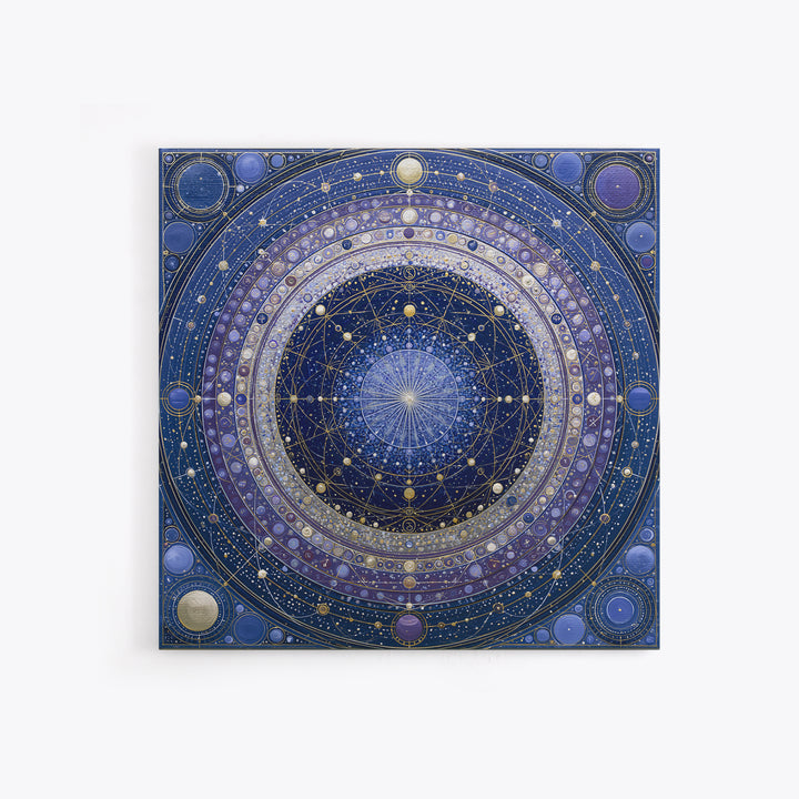 Planetary Rings Made of Ice and Light Canvas Print, Space Art, Boho Decor, Spa Decor, Fine Art, Serenity, Painting, Posters, SAR-1x1-90