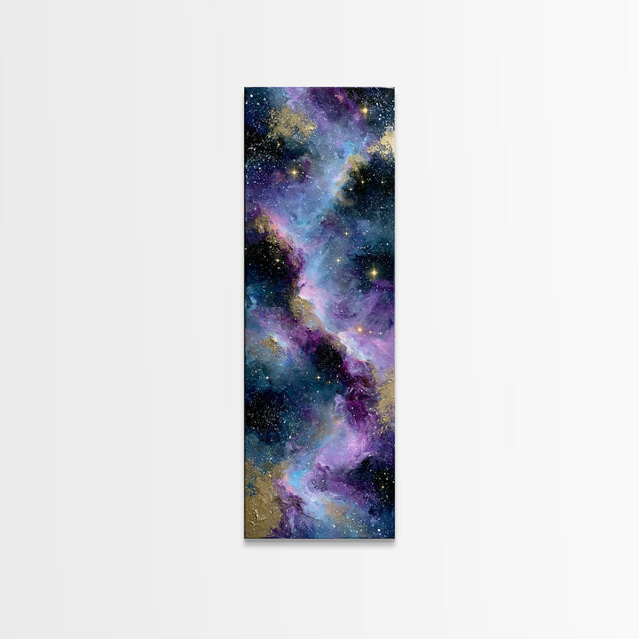 Colorful Nebula Cloud Framed Canvas Print, Space Art, Printable Wall Art, Spa Decor, Fine Art, Serenity, Living Room Wall Art, SAR-1x3-61