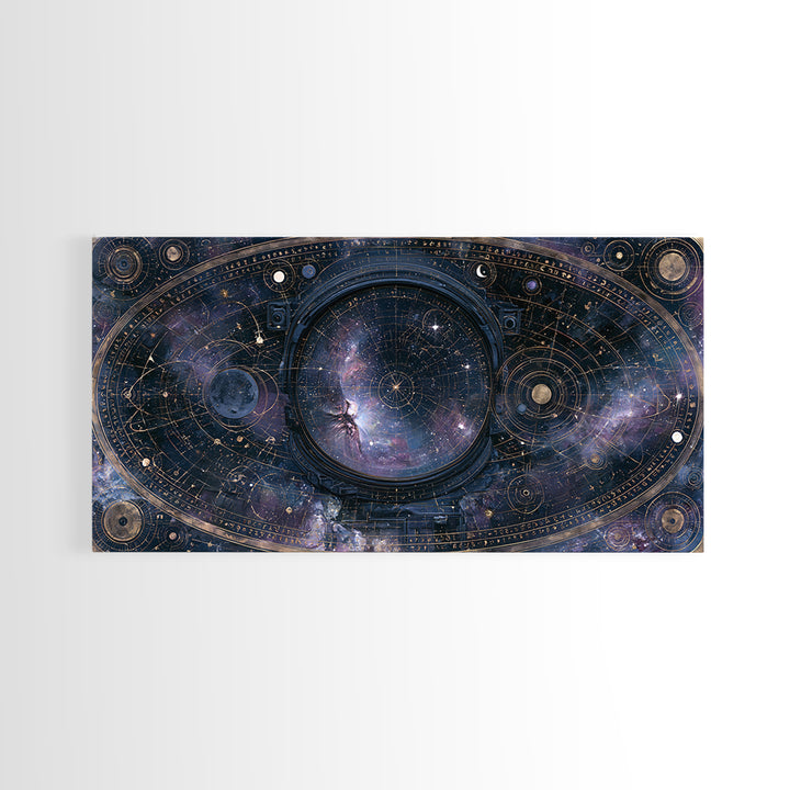 Astronaut Helmet Reflecting a Nebula Framed Canvas Print, Space Art, Room Decor, Spa Decor, Oil Painting, Serenity, SAR-2x1-60