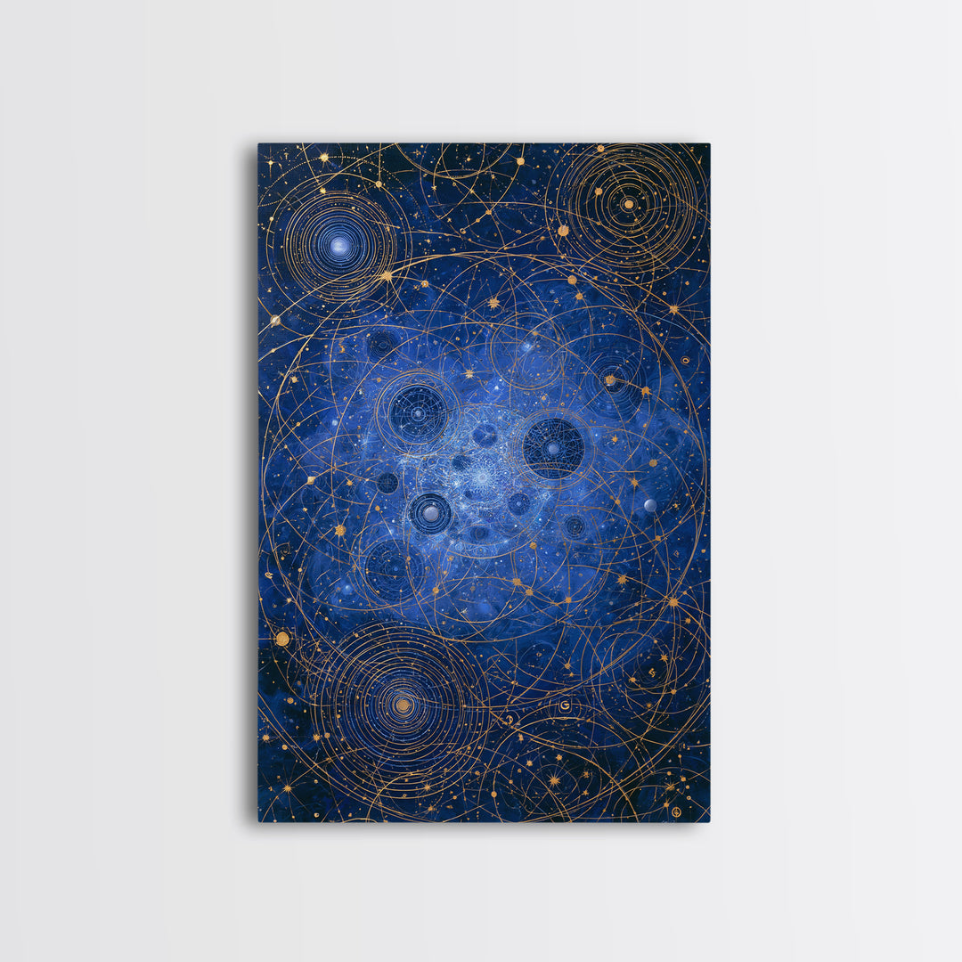 Distant Star Cluster Framed Canvas Print, Space Art, Digital Wall Art, Spa Decor, Fine Art, Serenity, Abstract Painting, SAR-2x3-100