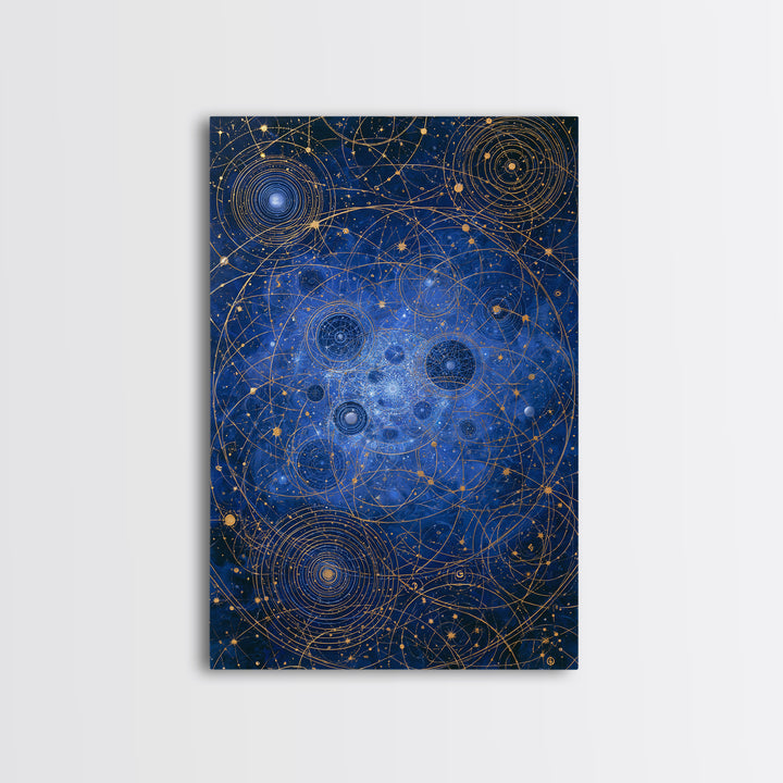 Distant Star Cluster Framed Canvas Print, Space Art, Digital Wall Art, Spa Decor, Fine Art, Serenity, Abstract Painting, SAR-2x3-100