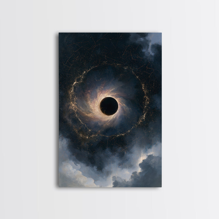 Black Hole with Radiant Accretion Ring Canvas Print, Space Art, Art Print, Spa Decor, Fine Art, Serenity, Modern Wall Art, SAR-2x3-15