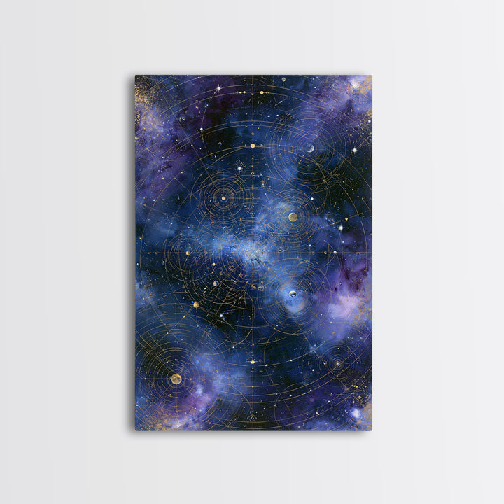 Distant Star Cluster Framed Canvas Print, Space Art, Room Decor, Spa Decor, Serenity, Printable Art, Abstract Wall Art, SAR-2x3-4