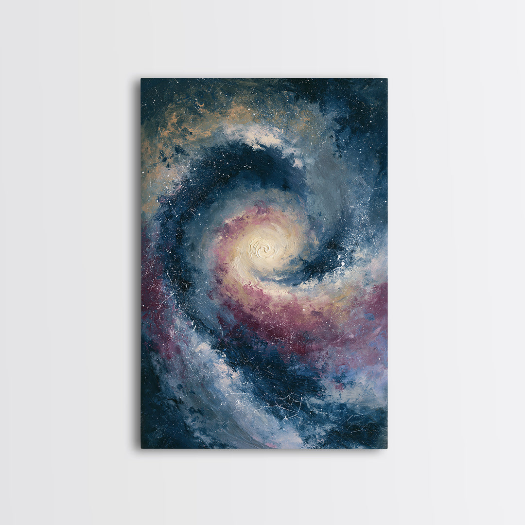 Galaxy Spiral in Jewel Tone Paint Canvas Print, Space Art, Custom Art, Spa Decor, Fine Art, Serenity, Contemporary Art, SAR-2x3-71