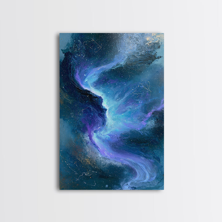 Aurora Viewed from Orbit Framed Canvas Print, Space Art, Minimalist Wall Art, Spa Decor, Fine Art, Serenity, Home Decor, SAR-2x3-75
