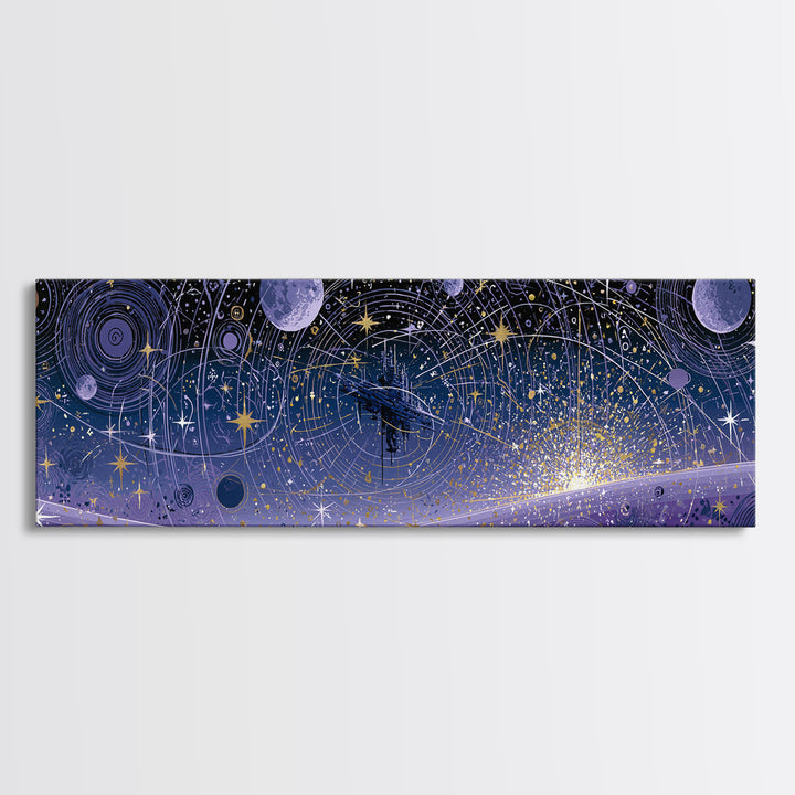 Space Station Silhouetted by Sunrise Canvas Print, Space Art, Abstract Wall Art, Spa Decor, Fine Art, Serenity, Fine Art Print, SAR-3x1-16