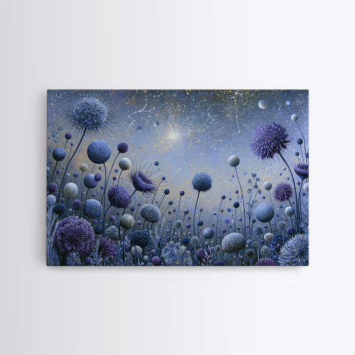 Cosmic Garden with Planets as Flowers Framed Canvas Print, Space Art, Luxury Decor, Spa Decor, Fine Art, Serenity, Room Decor, SAR-3x2-41