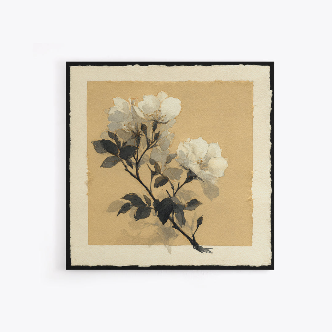 Nordic Folk Bird Framed Canvas Print, Scandinavian Art, Canvas Art, Living Room Decor, Fine Art, Nordic, Floral Wall Art, SCA-1x1-11