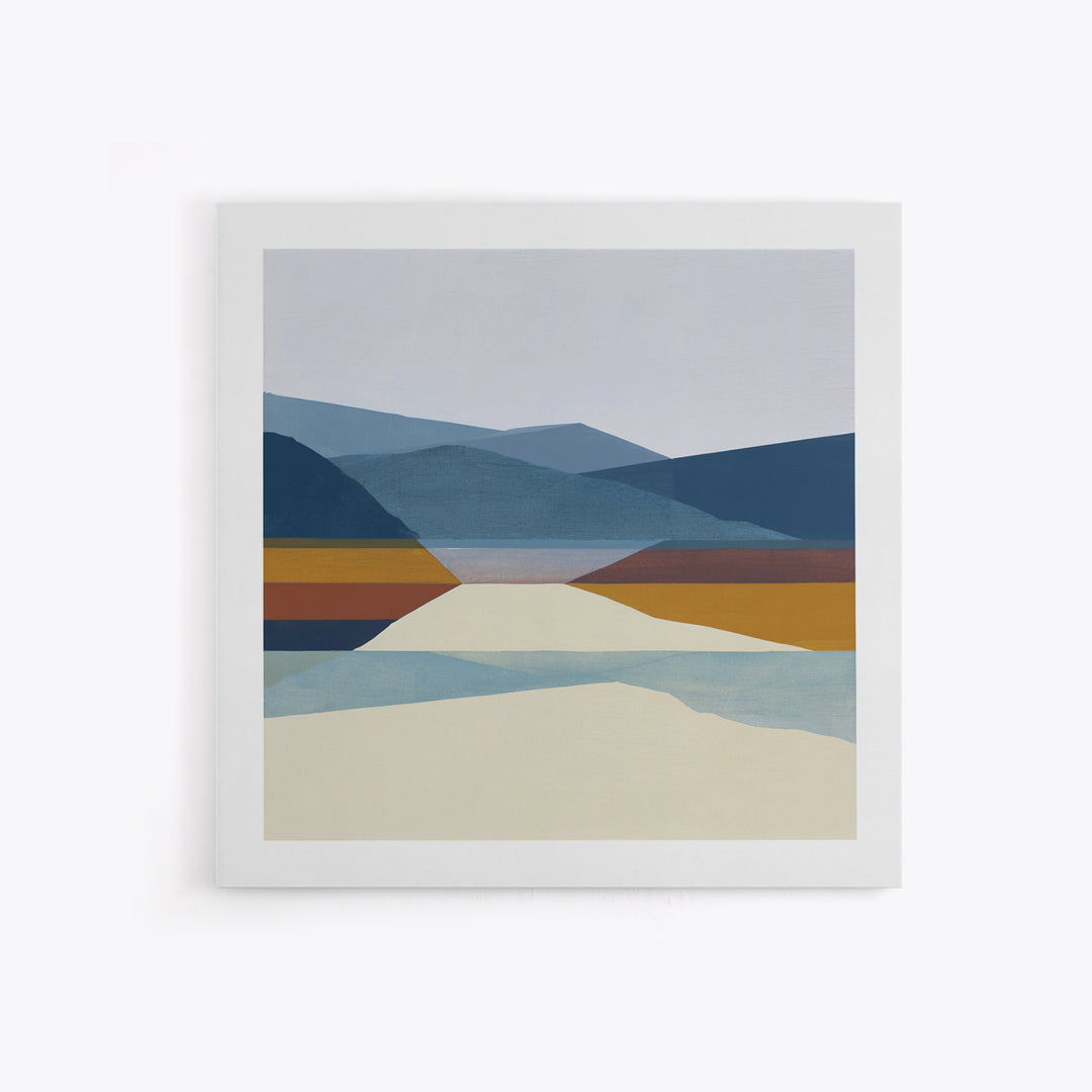 Minimal Fjord Landscape Canvas Print, Scandinavian Art, Neutral Decor, Living Room Decor, Fine Art, Nordic, Wall Decor, SCA-1x1-26