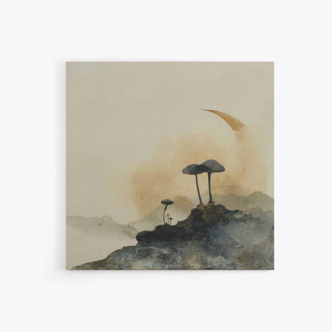 Reindeer Silhouette in Snowy Landscape Canvas Print, Scandinavian Art, Modern Decor, Living Room Decor, Fine Art, Nordic, SCA-1x1-30