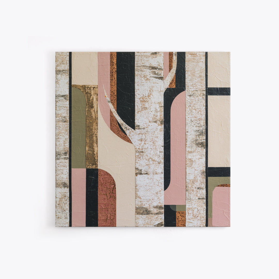 Birch Tree Trunks Framed Canvas Print, Scandinavian Art, Decor, Living Room Decor, Abstract Art, Nordic, Printable Art, SCA-1x1-33