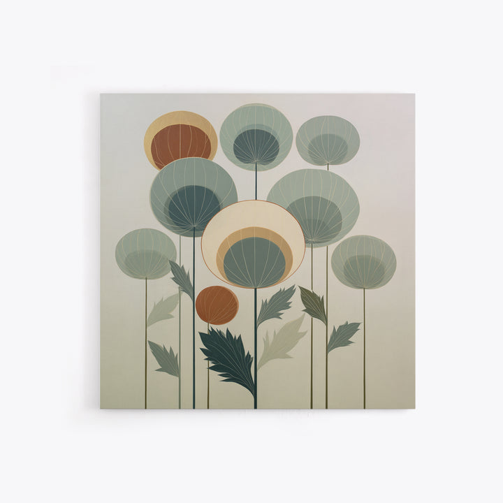Minimal Meadow Flowers Framed Canvas Print, Scandinavian Art, Fine Art Print, Living Room Decor, Fine Art, Nordic, Printable, SCA-1x1-34