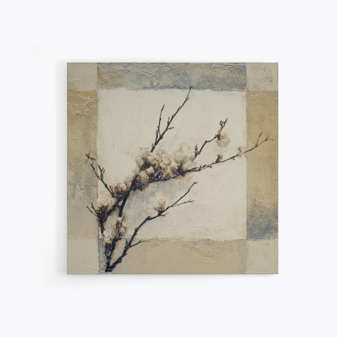 Pale Oak Botanical Line Drawing Canvas Print, Scandinavian Art, Christmas Decor, Living Room Decor, Fine Art, Nordic, SCA-1x1-77