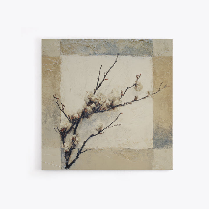 Pale Oak Botanical Line Drawing Canvas Print, Scandinavian Art, Christmas Decor, Living Room Decor, Fine Art, Nordic, SCA-1x1-77