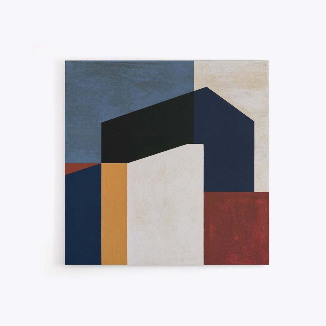Simple Black House Shape Framed Canvas Print, Scandinavian Art, Room Decor, Living Room Decor, Nordic, Mid Century Modern, SCA-1x1-79
