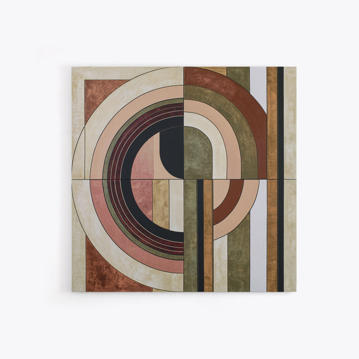 Abstract Arch Shapes Canvas Print, Scandinavian Art, Minimalist Decor, Living Room Decor, Fine Art, Nordic, Oil Painting, SCA-1x1-86