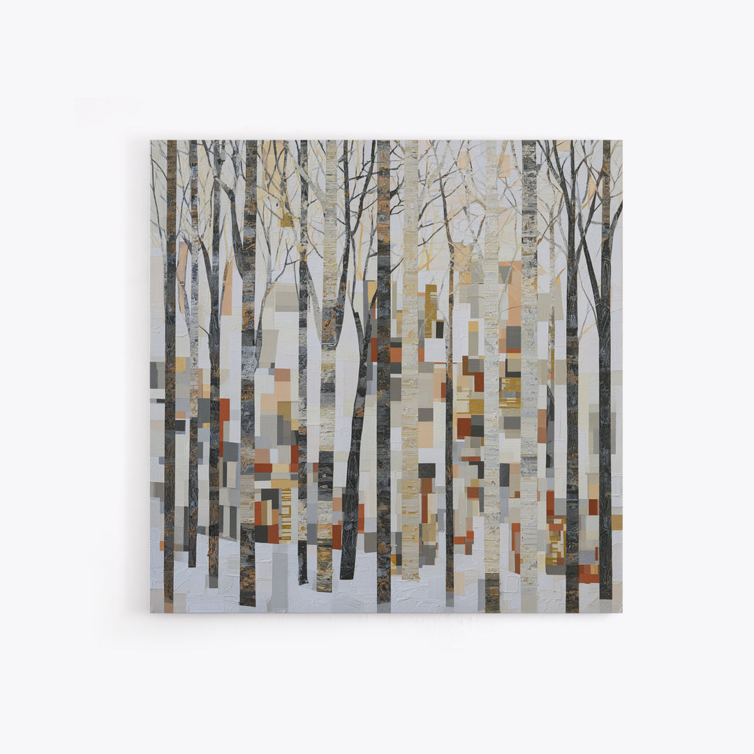 Snowy Nordic Forest Canvas Print, Scandinavian Art, Wall Hanging, Living Room Decor, Fine Art, Nordic, Living Room Wall Art, SCA-1x1-97