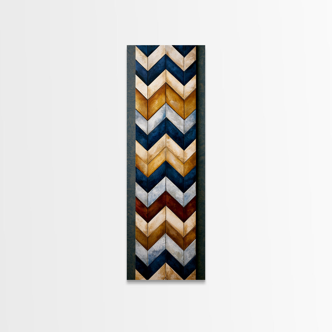 Herringbone Monochrome Pattern Canvas Print, Scandinavian Art, Modern Art, Living Room Decor, Fine Art, Nordic, SCA-1x3-10