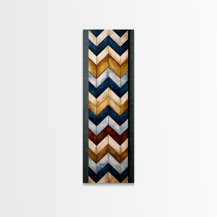 Herringbone Monochrome Pattern Canvas Print, Scandinavian Art, Modern Art, Living Room Decor, Fine Art, Nordic, SCA-1x3-10