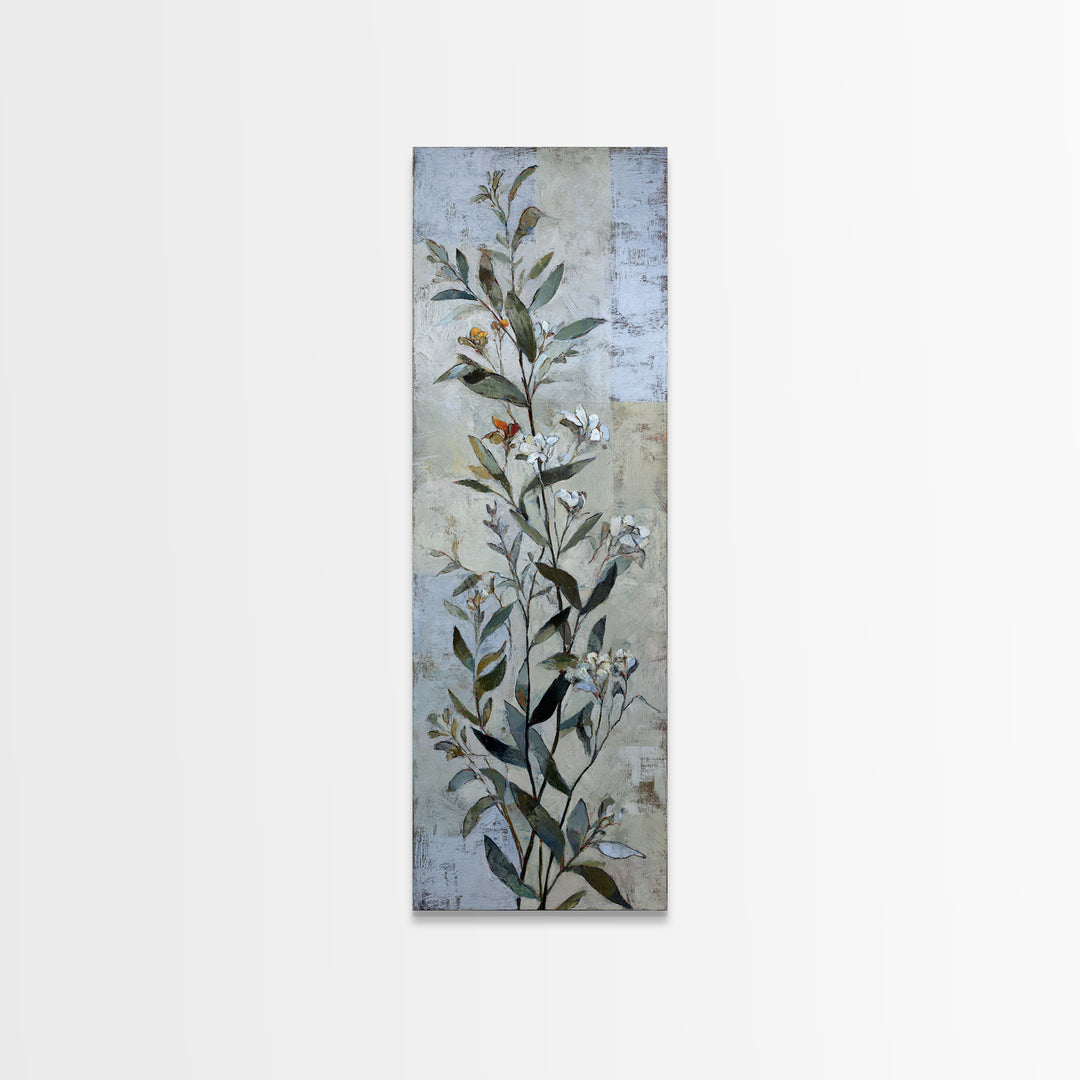 Pale Oak Botanical Line Drawing Canvas Print, Scandinavian Art, Christmas Decor, Living Room Decor, Fine Art, Nordic, SCA-1x3-17