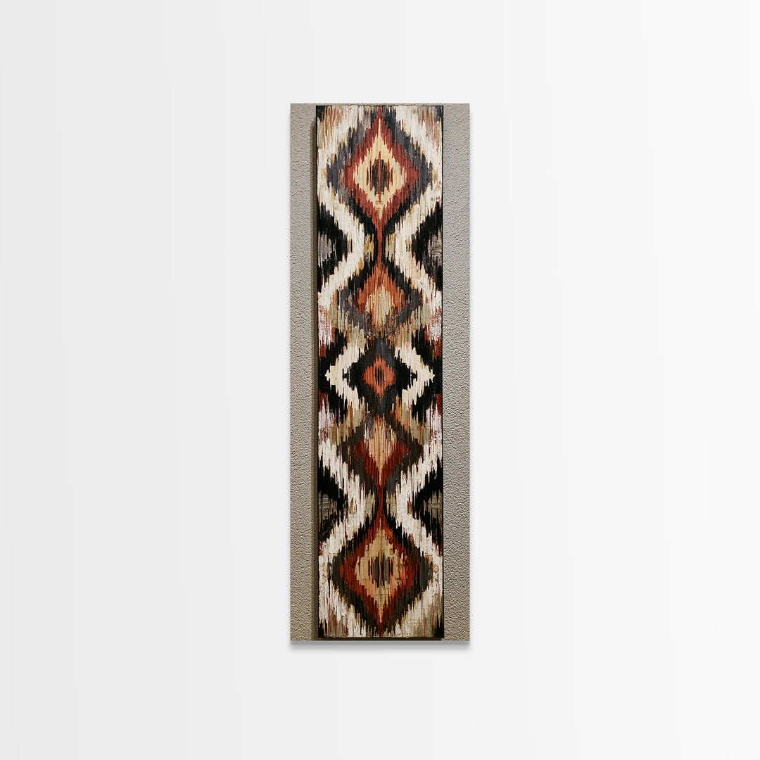 Scandinavian Textile Pattern Canvas Print, Scandinavian Art, Large Wall Art, Living Room Decor, Nordic, Living Room Wall Art, SCA-1x3-28