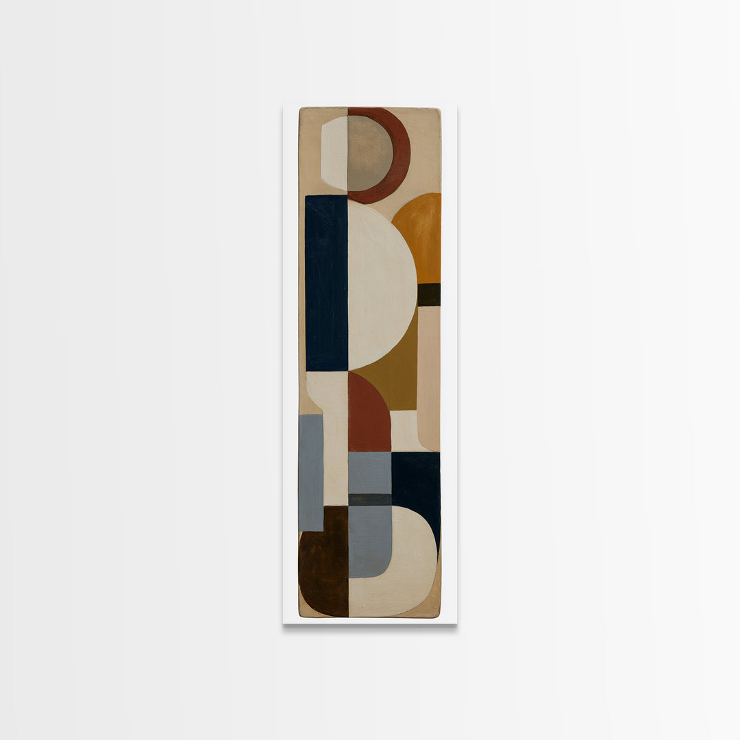 Soft Beige Geometric Abstraction Canvas Print, Scandinavian Art, Floral Wall Art, Living Room Decor, Fine Art, Nordic, SCA-1x3-39