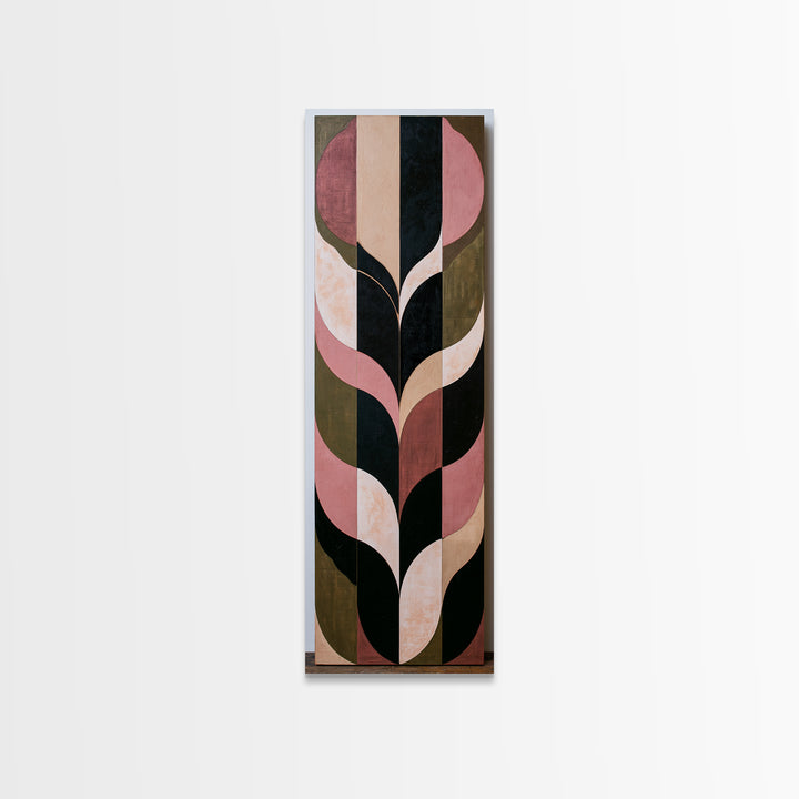 Scandinavian Textile Pattern Framed Canvas Print, Scandinavian Art, Living Room Decor, Fine Art, Nordic, Gallery Decor, SCA-1x3-52